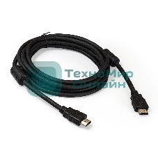 Кабель HDMI Exegate EX287724RUS EX-CC-HDMI2-3.0F (19M/19M, v2.0, 3м, 4K UHD, Ethernet, ферритовые кольца, позолоченные контакты)