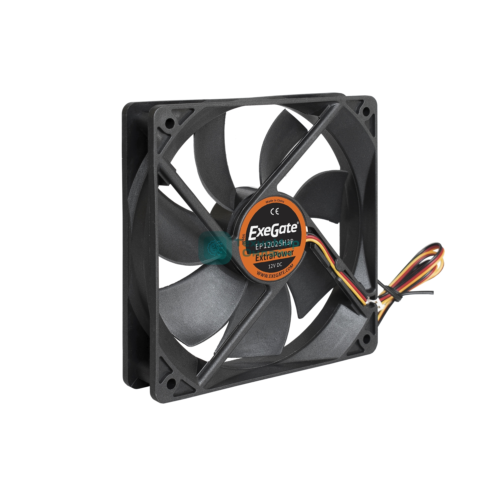 Вентилятор для корпуса ExeGate ExtraPower EP12025H3P черный, 120 мм, 1800 об/мин, 28 дБ, 3 pin