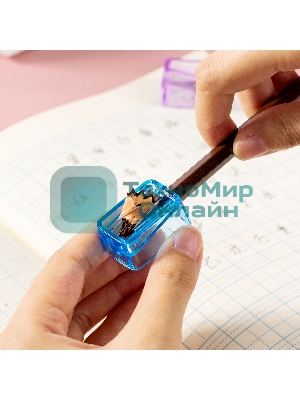 Точилка для карандашей ручная Deli EH552 Little Singer, 1 отверстие, пластик, ассорти, коробка