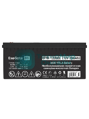 Аккумуляторная батарея ExeGate DTM 12200L (12V 200Ah, болт М8)