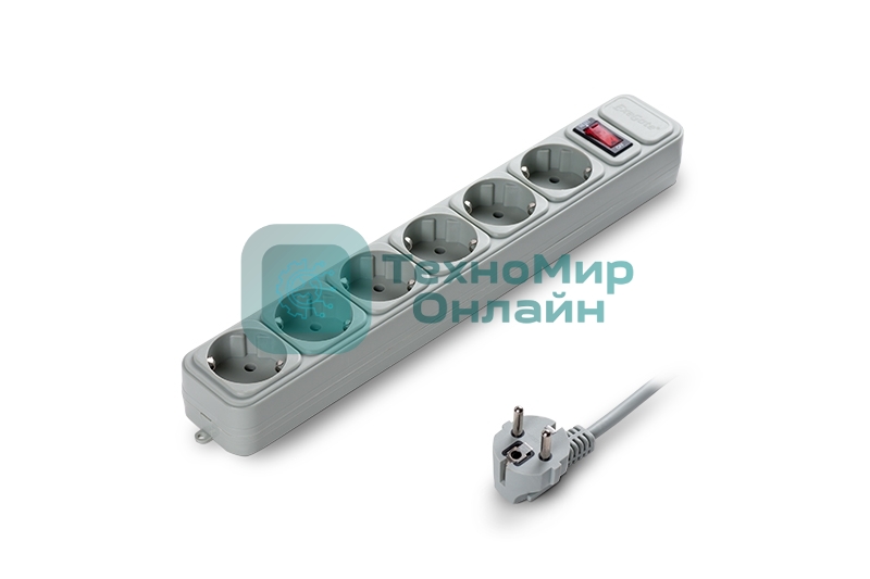 Сетевой фильтр ExeGate EX119388RUS SP-6-1.8G (6 розеток, 1.8 м, евровилка, серый)