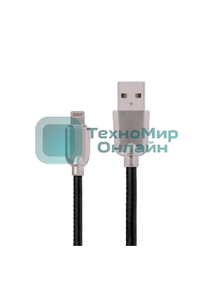 Кабель USB ACD-Allure Lightning - USB-A Кожа, 1м, черный