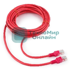 Патч-корд UTP Cablexpert cat.5e, 5м, литой, многожильный, розовый