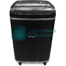 Шредер ГЕЛЕОС УМ35-4 (DIN P-4) фрагмент 3,9x30мм, 26 листов (70гр./м²), 35 литров, Уничт.скобы,скрепки,пл.карты,CD. TouchGuard.JamFree.ECO