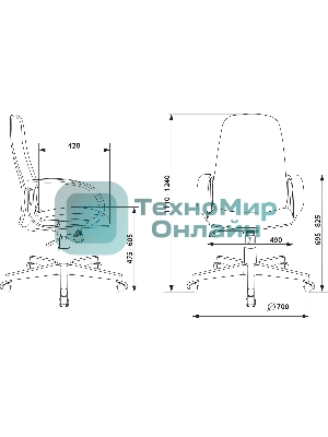 Кресло Бюрократ CH-808AXSN/Grey 10-128 темно-серый, ткань