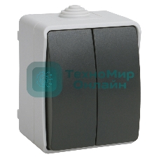 Выключатель 2-кл. ОП ФОРС 10А IP54 сер. ВС20-2-0-ФСр IEK EVS20-K03-10-54-DC
