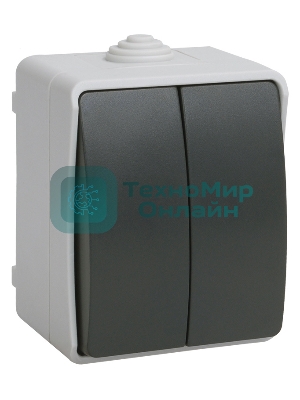 Выключатель 2-кл. ОП ФОРС 10А IP54 сер. ВС20-2-0-ФСр IEK EVS20-K03-10-54-DC