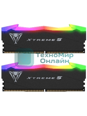 Оперативная память Patriot Viper Xtreme 5, DDR5, 48GB (2x24GB), 7600MHz, CL36, DIMM, с радиаторами, RGB, черный