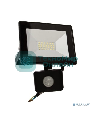 Прожектор Ultraflash LFL-3002S C02 черный (LED прожектор с датчиком, 30 Вт, 230В, 6500К)