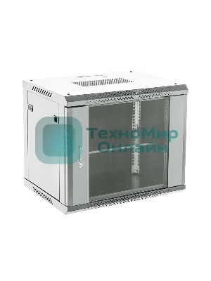 Шкаф коммутационный Rexant настенный 6U 400x542 мм пер. дв. стекл серый