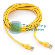 Патч-корд UTP Cablexpert cat.5e, 5м, литой, многожильный (желтый)