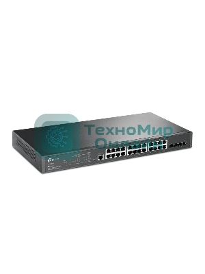 Коммутатор TP-Link JetStream 24-port Gigabit L2/L2+ Managed Switch with 4 SFP slots, support SDN controller, abundant L2/L2+ features, 1U rack mountable, full managed via web UI/CLI/Console/SSH/Telnet/SNMP.
