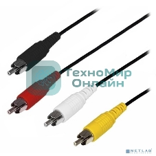 Шнур Rexant (17-0207) 3х3 RCA 10М