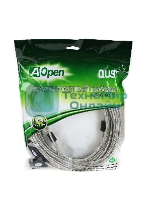 Кабель-адаптер Aopen/Qust USB2.0-repeater, удлинительный активный Am-->Af 20м (ACU823-20M) 6938510851345