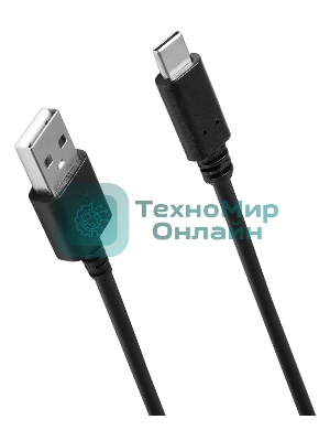 Кабель SunWind USB (m)-USB Type-C (m) 1.5м черный блистер