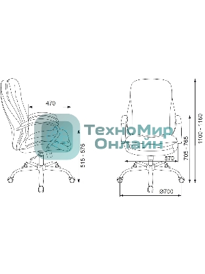 Кресло Бюрократ T-9950SL Fabric Alfa 44 серый, ткань