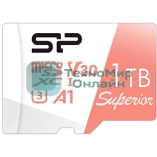 Флеш карта microSD 1Tb Silicon Power Superior A1 microSDXC Class 10 UHS-I U3 100/80 Mb/s (SD адаптер)