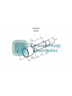 Наконечник штыревой втулочный изолированный Rexant F-12 мм 10 мм² (НШВи 10-12) красный