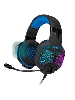 Гарнитура проводная SVEN AP-U980MV, черный-синий (USB, LED, 7.1, 2.2m)