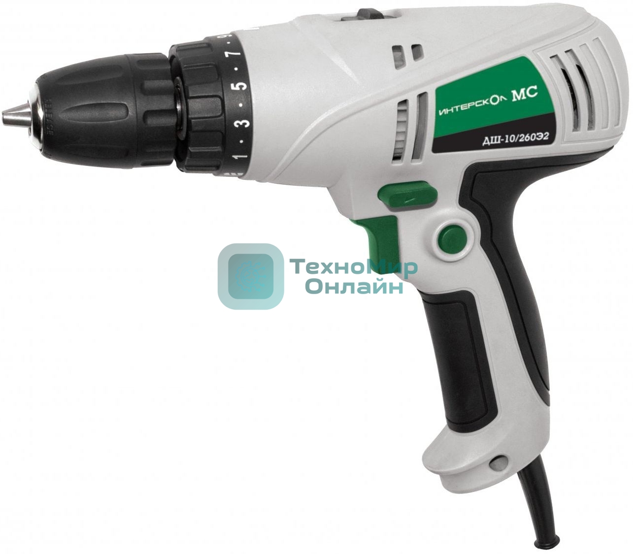 Дрель-шуруповерт сетевой ИНТЕРСКОЛ ДШ-10/260Э2, 260Вт