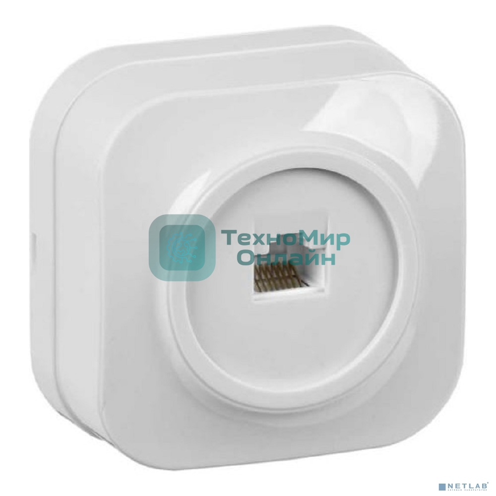 Розетка компьютерная 1-м ОП Glory РК10-ХБ белый IEK EKH10-K01