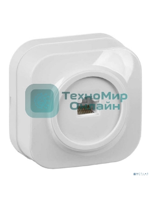 Розетка компьютерная 1-м ОП Glory РК10-ХБ белый IEK EKH10-K01