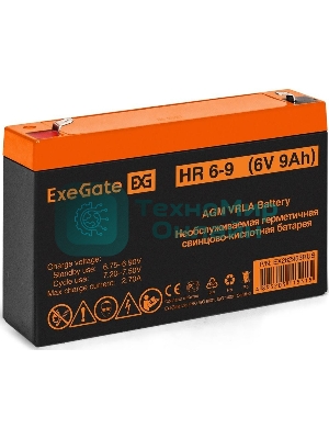 Батарея для ИБП ExeGate HR 6-9 (6V 9Ah, 634W), клеммы F2