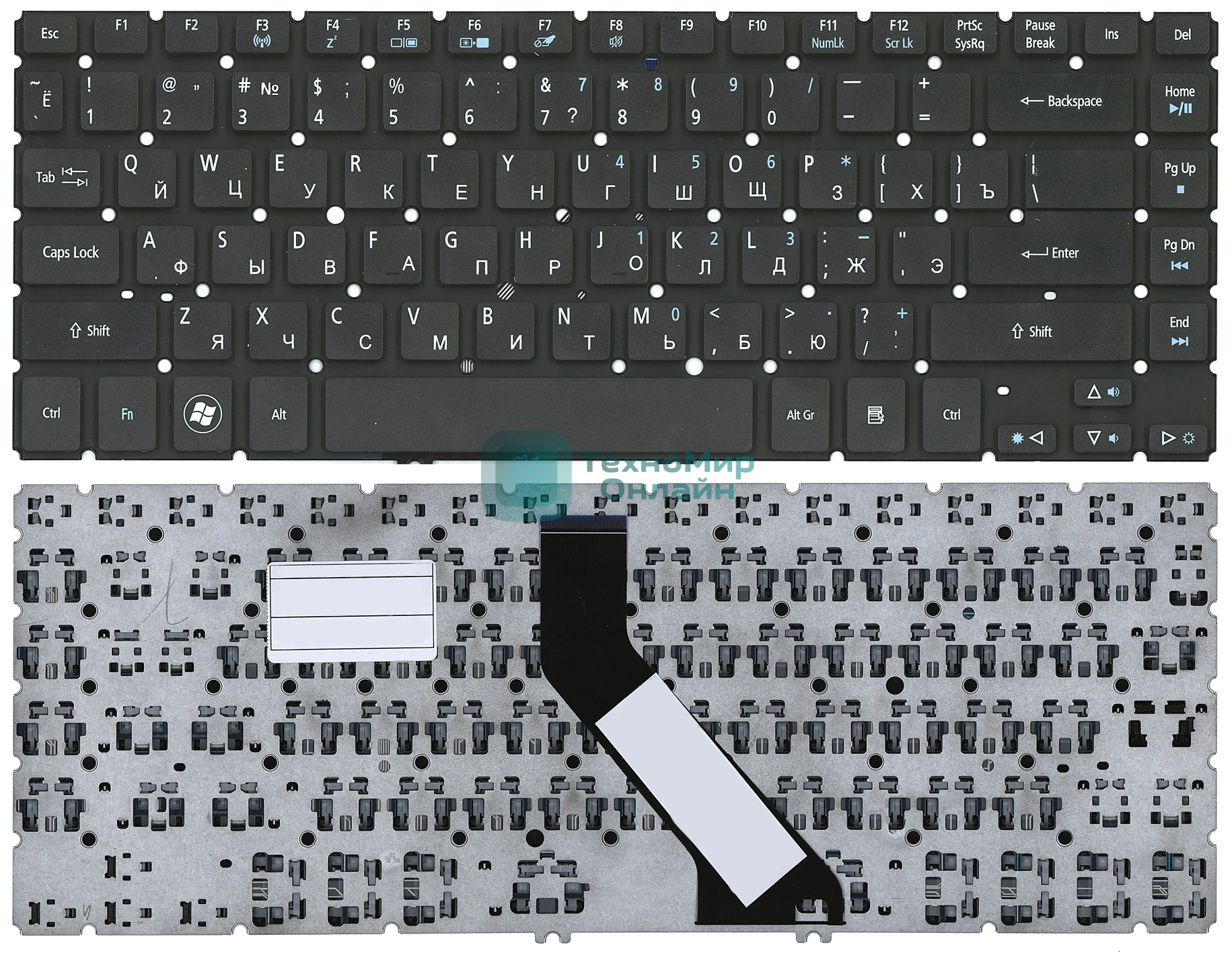 Клавиатура для ноутбука Acer Aspire V5-471 V5-431 M5-481T черная