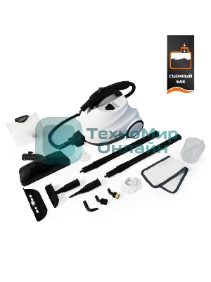 Пароочиститель Bort BDR-2700-R, 2200 Вт; 4 бар; Постоянная подача пара 45 г/мин; Температура пара 143 °С; Емкость бачка 1200 мл; Объем бойлера 1,5 л; Время нагревания 360 с; Время непрерывной работы 35 мин; Длина шланга 2 м; Длина шнура питания 3 м; Размер 400x285x260 мм; Напряжение 220 В; Частота тока 50 Гц; Вес изделия 7,5 кг; Пароочиститель; Конструкция Напольный; Материал Корпуса Пластик; Съемный резервуар для воды;;;; автовыключение; Защита от перегрева; индикация низкого уровня воды;;; Вес брутто=5,5 (Вес нетто=5) кг; 55 x 35 x 36; набор аксессуаров 14 шт; Индикатор нагрева, Электронная система контроля уровня воды, Быстрый нагрев, Блокировка выключателя во включенном состоянии, Набор насадок в комплекте, Возможность долива воды; гарантия 2 г 93412987