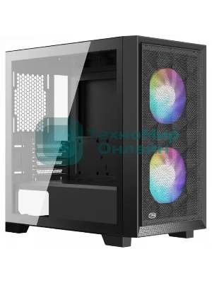 Компьютерный корпус без блока питания PCCooler C3D310 BK ARGB, Mini-Tower, TG, Mesh, 2x120мм ARGB, 2xUSB-A 3.0, mATX, mITX черный