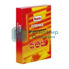 Пленка для ламинирования Buro 75мкм A4 (100 шт) глянцевая 216x303 мм