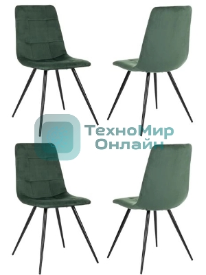 Стул для дома Бюрократ CH-K1_4 комплект 4 шт зеленый Holland 30 металл черный на ножках