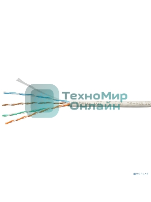 Кабель витая пара Cabeus, LSZH (нг(A)-HFLTx), U/UTP, кат. 5е, проводник Ø 0,5мм, 305м, коробка, тип прокладки: внутри зданий, цвет: серый