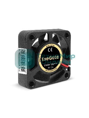 Вентилятор 5В DC ExeGate EX04010B2P-5 (40x40x10 мм, 2-Ball (двойной шарикоподшипник), 2pin, 5500RPM, 25dBA)