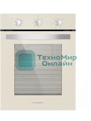 Шкаф духовой электрический Maunfeld EOEC516BG, встраиваемый, 51л, дверца с 2 стеклами, бежевый
