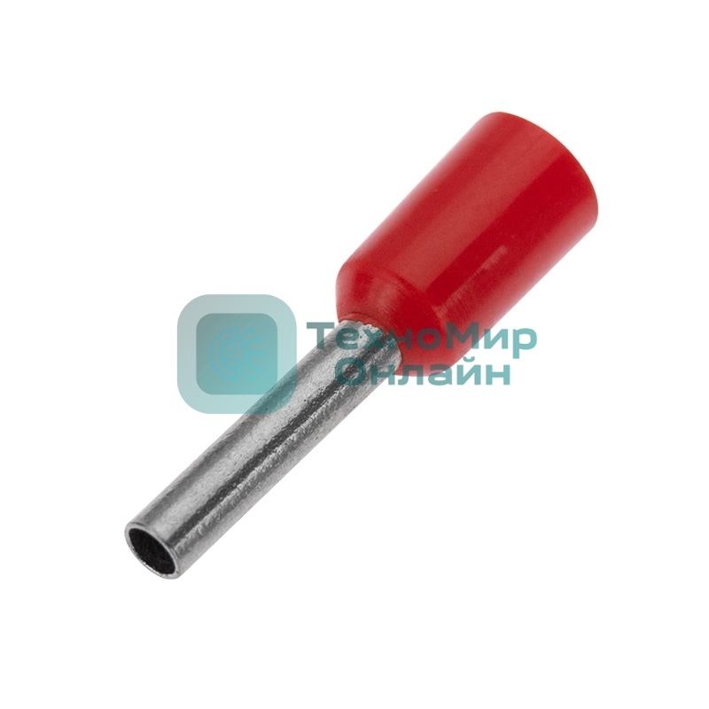 Наконечник штыревой втулочный изолированный Rexant F-8 мм 1 мм² (НШВи 1.0-8) красный