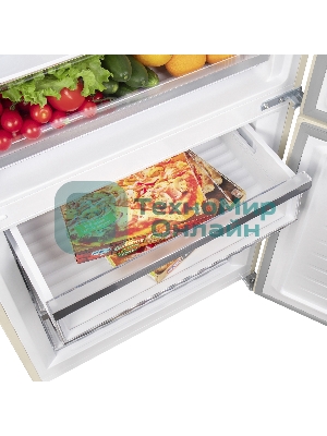 Холодильник Maunfeld MFF1857NFBG бежевый инвертер двухкамерный 336/117л морозилка снизу