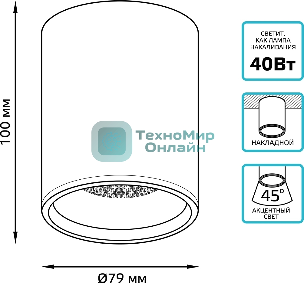 Светильник Gauss Overhead потолоч. белый (HD011)