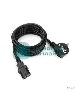 Кабель питания Cablexpert PC-186-1.5-3M, Schuko-C13, 3x1.5мм2, 10A, с заземлением, медь, 3м, черный, пакет
