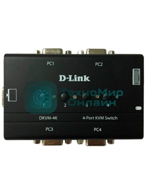 Переключатель KVM D-link DKVM-4K/B3A 4-портовый KVM-переключатель с портами VGA и PS/2