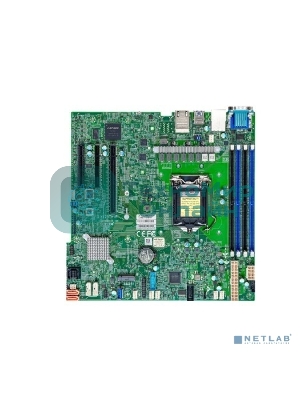 Материнская плата SuperMicro MBD-X12STH-F-B, LGA1200, Intel C256, 4xDDR4, 1xPCIe 4.0 x16, 2xPCIe 4.0 x4, 8xSATA, 1xM.2, 2xDOM, 2xLAN, 1xRJ45, 1xVGA, 3xUSB 3.2 Gen1 (внутренние), 4xUSB 2.0 (внутренние), mATX