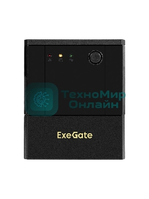 Источник бесперебойного питания ExeGate Power NB-2200.LED.AVR.4SH (2200VA/1300W, LED, AVR, 4*Schuko, батарея 12V 9Ah - 2 шт., металлический корпус, Black)