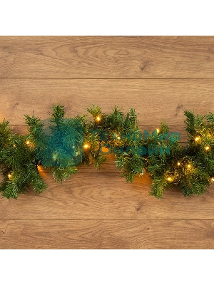 Еловый шлейф Neon-night искуственный 2,7 м Теплое белое свечение 80 LED