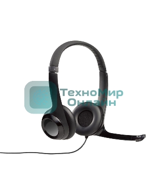 Гарнитура проводная Logitech Headset H390 USB черный