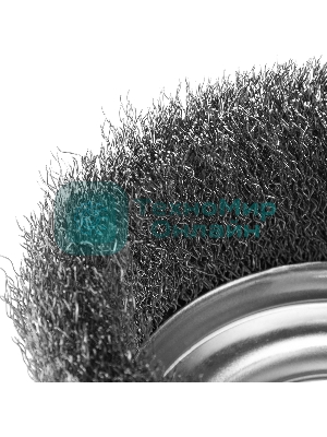 Щетка для УШМ Сибртех 125 мм М14, чашка, витая проволока 0,3 мм