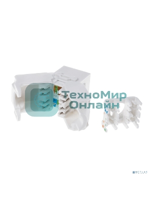 Модуль Rexant Keystone Jack RJ-45(8P8C), UTP неэкранированный, cat.5e, тип 90 градусов, самозажимной, белый