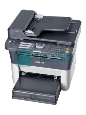 МФУ лазерное Kyocera Ecosys FS-1025MFP (1102M63RU0/1102M63RUV/1102M63RU2/1102M63NX2/1102M63DZ2), A4, ч/б, печ. до 25 стр/мин., скан. до 18 стр/мин. (ч/б) 6 стр/мин. (цвет), 600 x 1800 dpi (печать) 600x600dpi (скан), USB, RJ-45