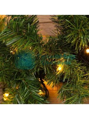 Еловый шлейф Neon-night искуственный 2,7 м Теплое белое свечение 80 LED