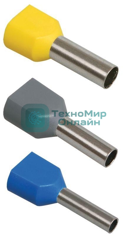 Наконечник-гильза изол. НГИ2 2.5-12 син. (уп. 100 шт) IEK UTE10-D3-3-100