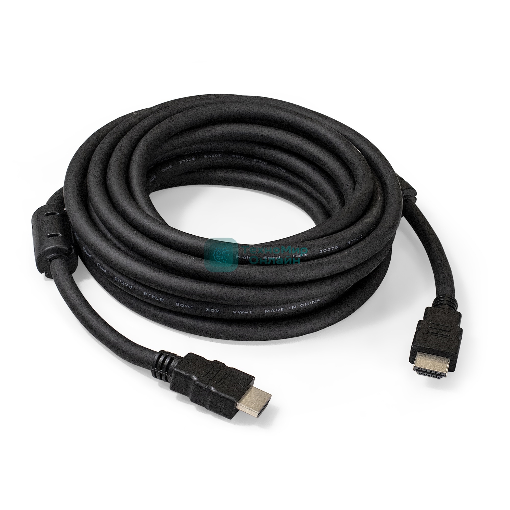 Кабель HDMI Exegate EX287725RUS EX-CC-HDMI2-5.0F (19M/19M, v2.0, 5м, 4K UHD, Ethernet, ферритовые кольца, позолоченные контакты)